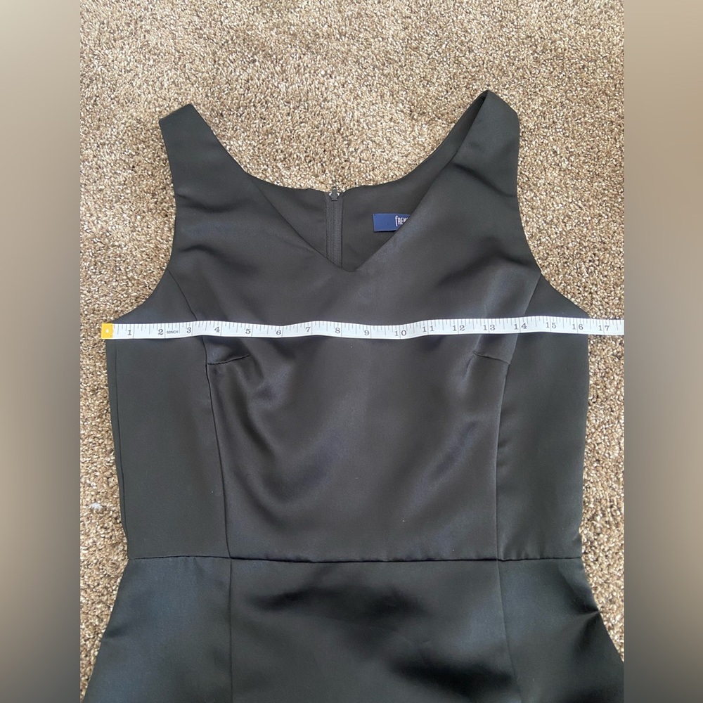 French Connection Classic Satin Black Midi Sleeveless Formal Dress Size 6 - Picture 8 of 8